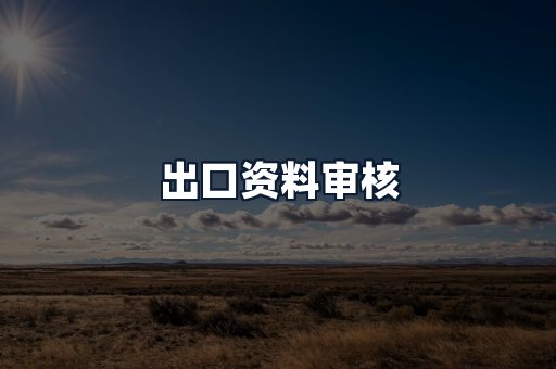 出口资料审核